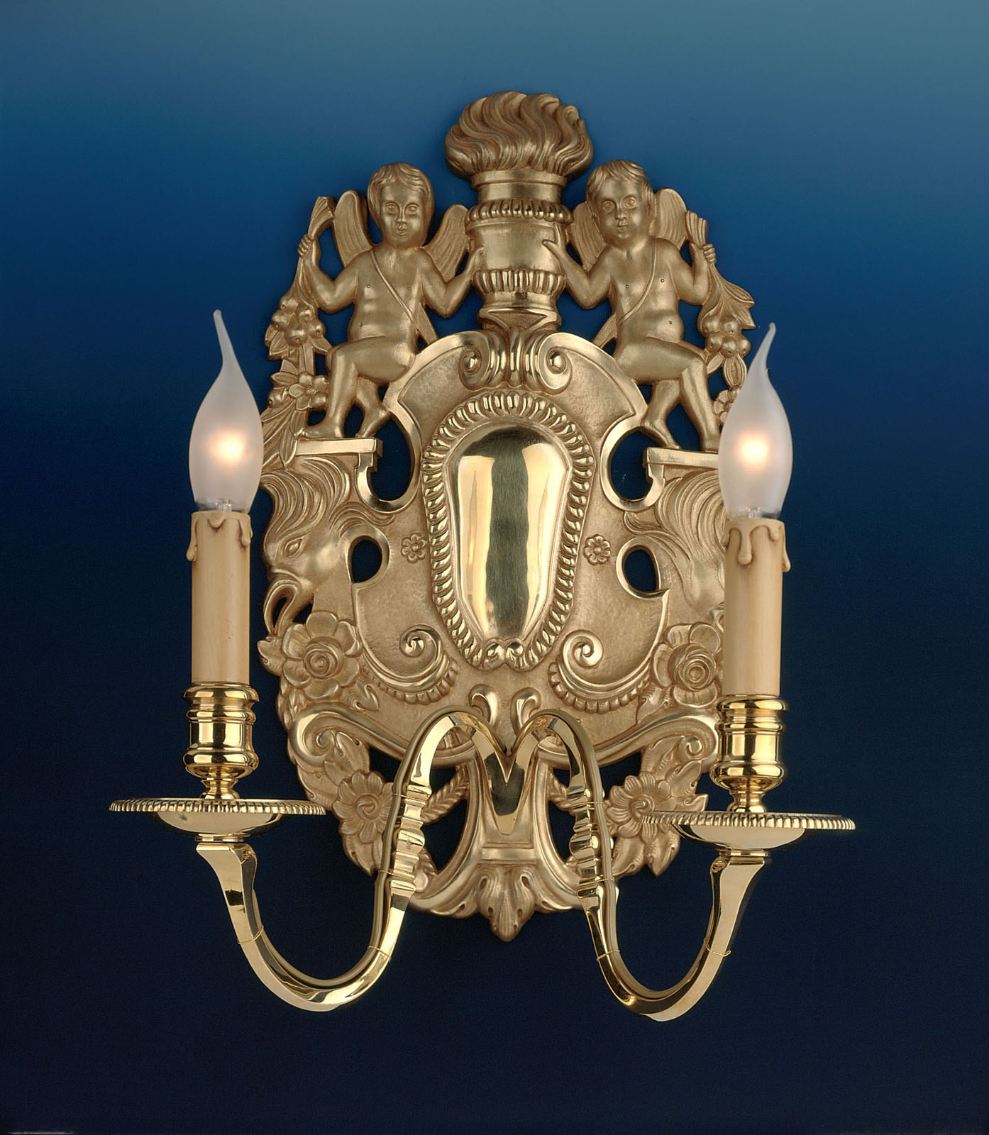 Applique baroque en bronze verni ou argenté