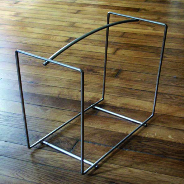 Création porte buches en inox - Collection particulière