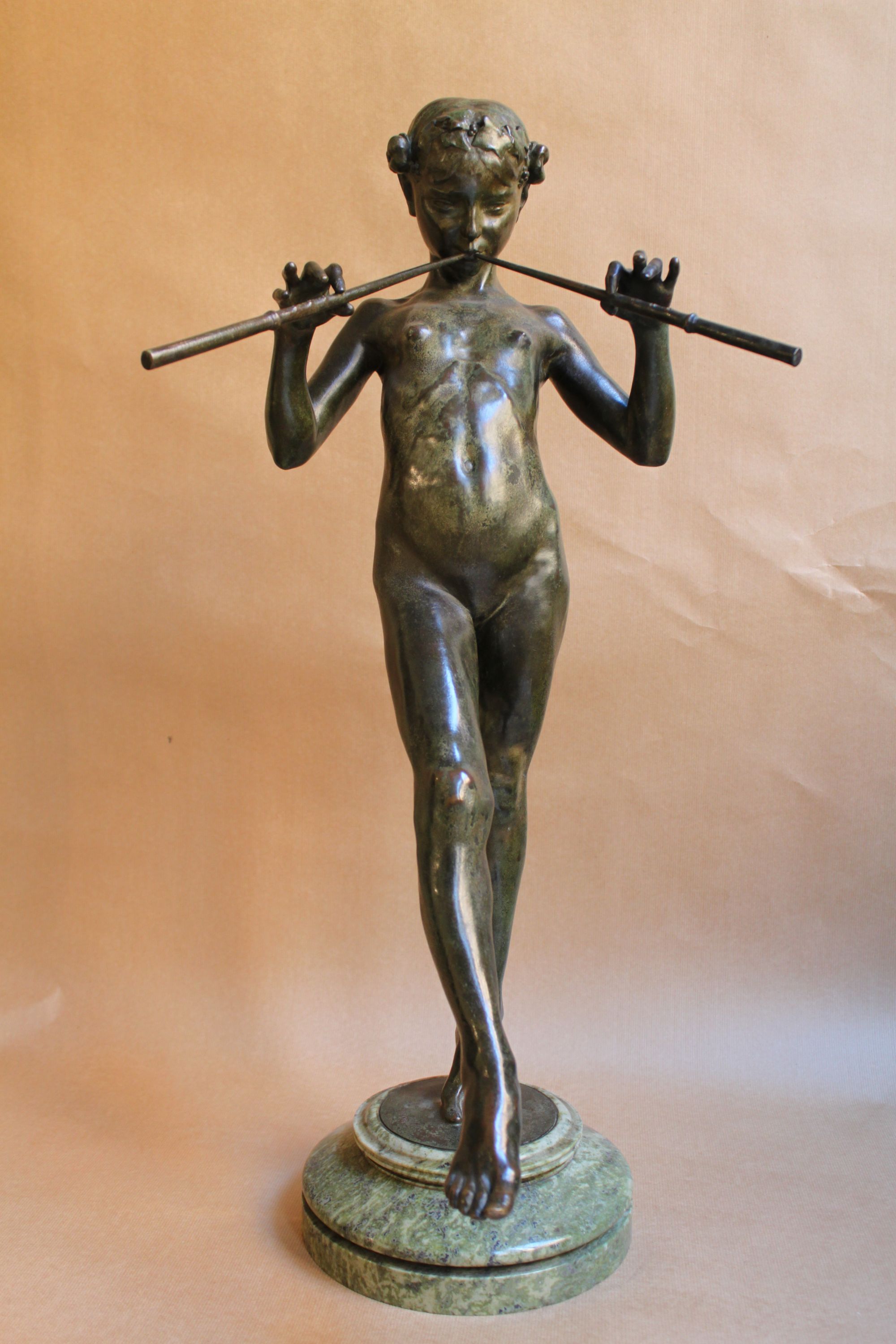 Bronze de E. Piron (un poigné cassé et une flute tordue et cassée) - Collection Particulière
