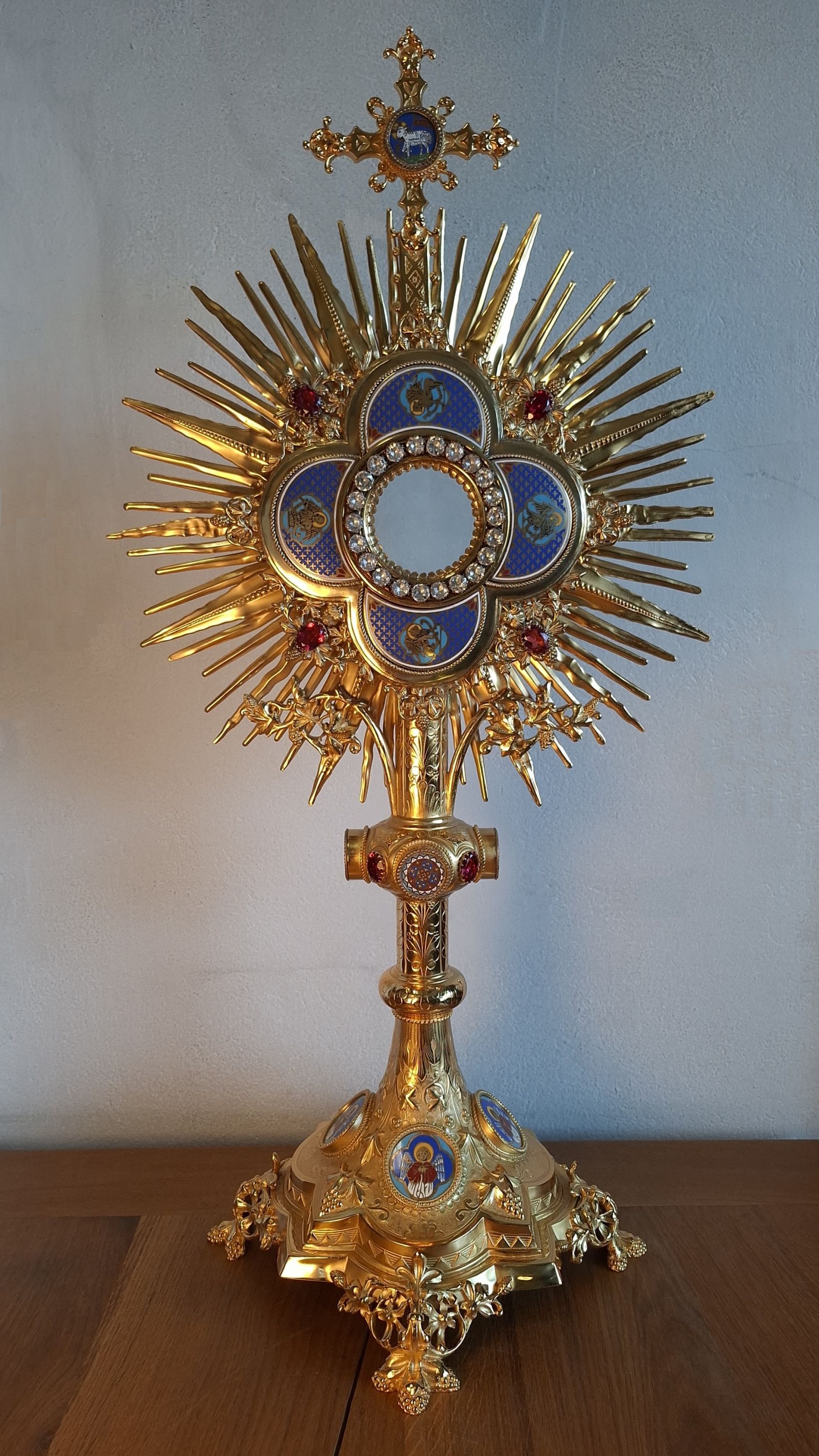 Ostensoir des 4 évangélistes en argent doré - Sanctuaire de Paray le Monial